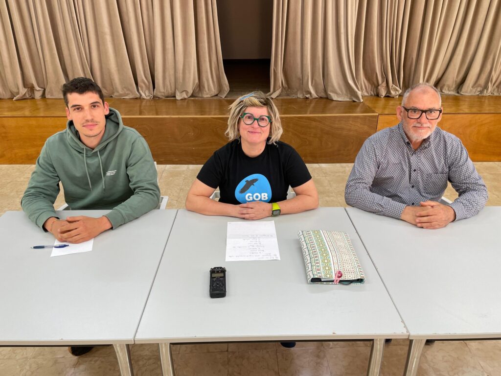 Ignasi Cifre (Arrels Marines), Tonina Siquier (GOB), Antoni Viver (ANACA)